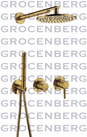 Душевой комплект Grocenberg GB5090GL золотой брашированный