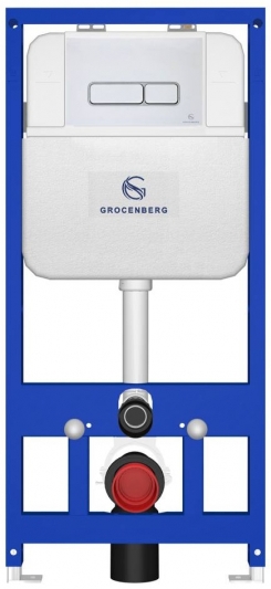 Инсталляция для унитаза с кнопкой для смыва Grocenberg GS3050-KP3060W  белый