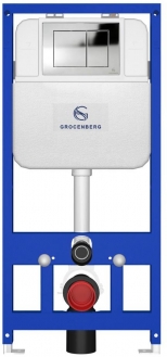 Инсталляция для унитаза с кнопкой для смыва Grocenberg GS3050-KP3080CR хром