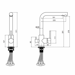 Смеситель для кухни Grocenberg GB40551GO Золото