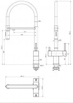 Смеситель для кухни под фильтр на магните GROCENBERG GB4098BL (Kerox Венгрия)