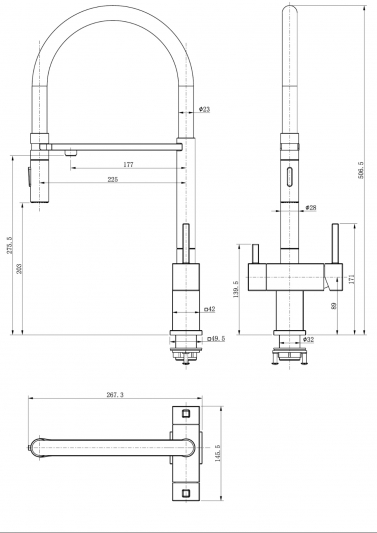 Смеситель для кухни под фильтр на магните GROCENBERG GB4098BL (Kerox Венгрия)